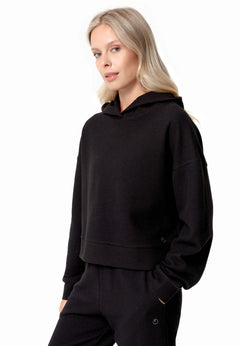 Hanna Waffle Hoodie Black