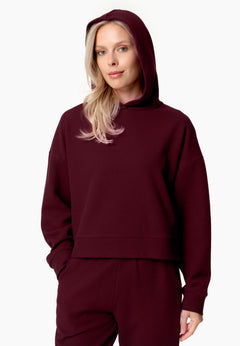 Hanna Waffle Hoodie Bordeaux