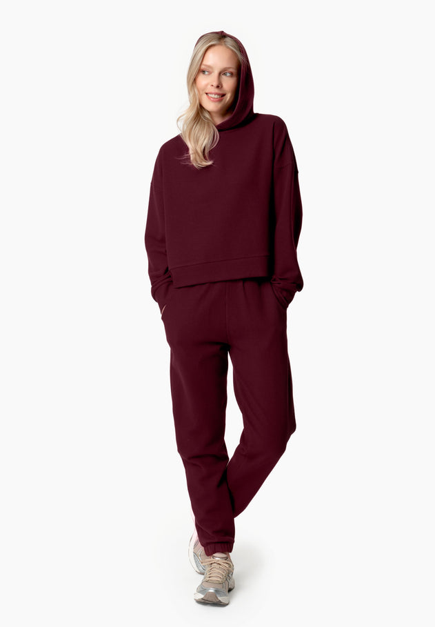 Hanna Waffle Hoodie Bordeaux