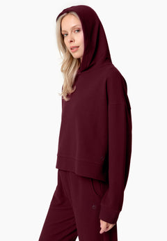 Hanna Waffle Hoodie Bordeaux