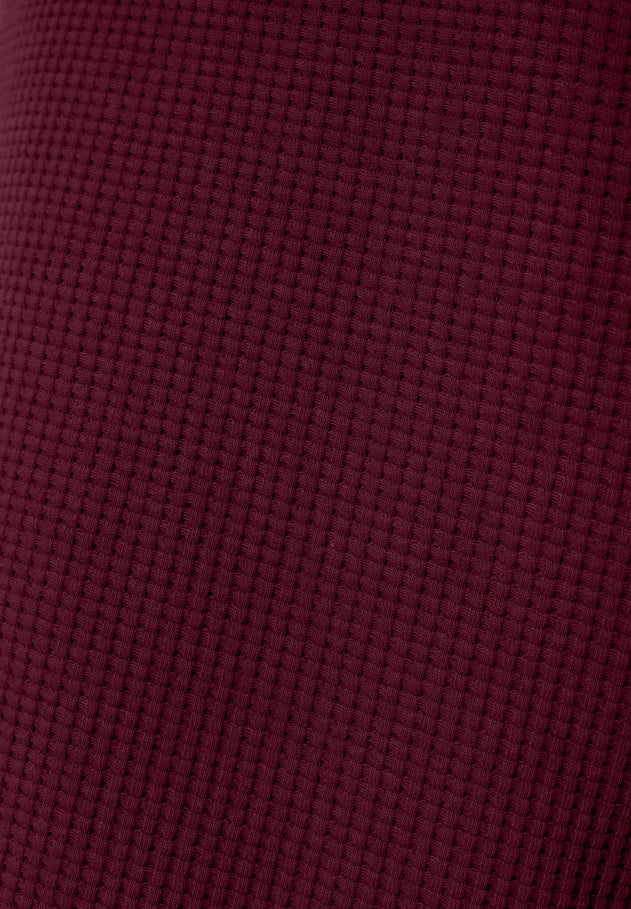 Hanna Waffle Hoodie Bordeaux