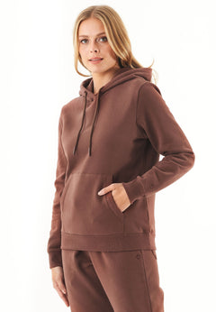 Haree Soft Touch Organic Cotton Hoodie Coffee Brown