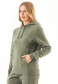 Haree Soft Touch Organic Cotton Hoodie Olive