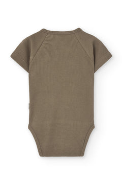 Baby's Haruka Waffle Kimono Bodysuit Brown
