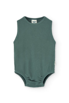 Baby's Haoa Waffle Romper Blue