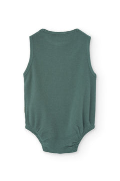 Baby's Haoa Waffle Romper Blue
