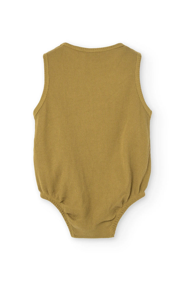 Baby's Haoa Waffle Romper Mustard