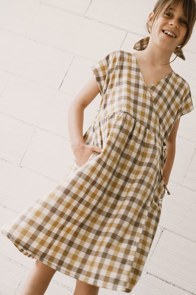 Kids' Hannia Wrap Dress Vichy