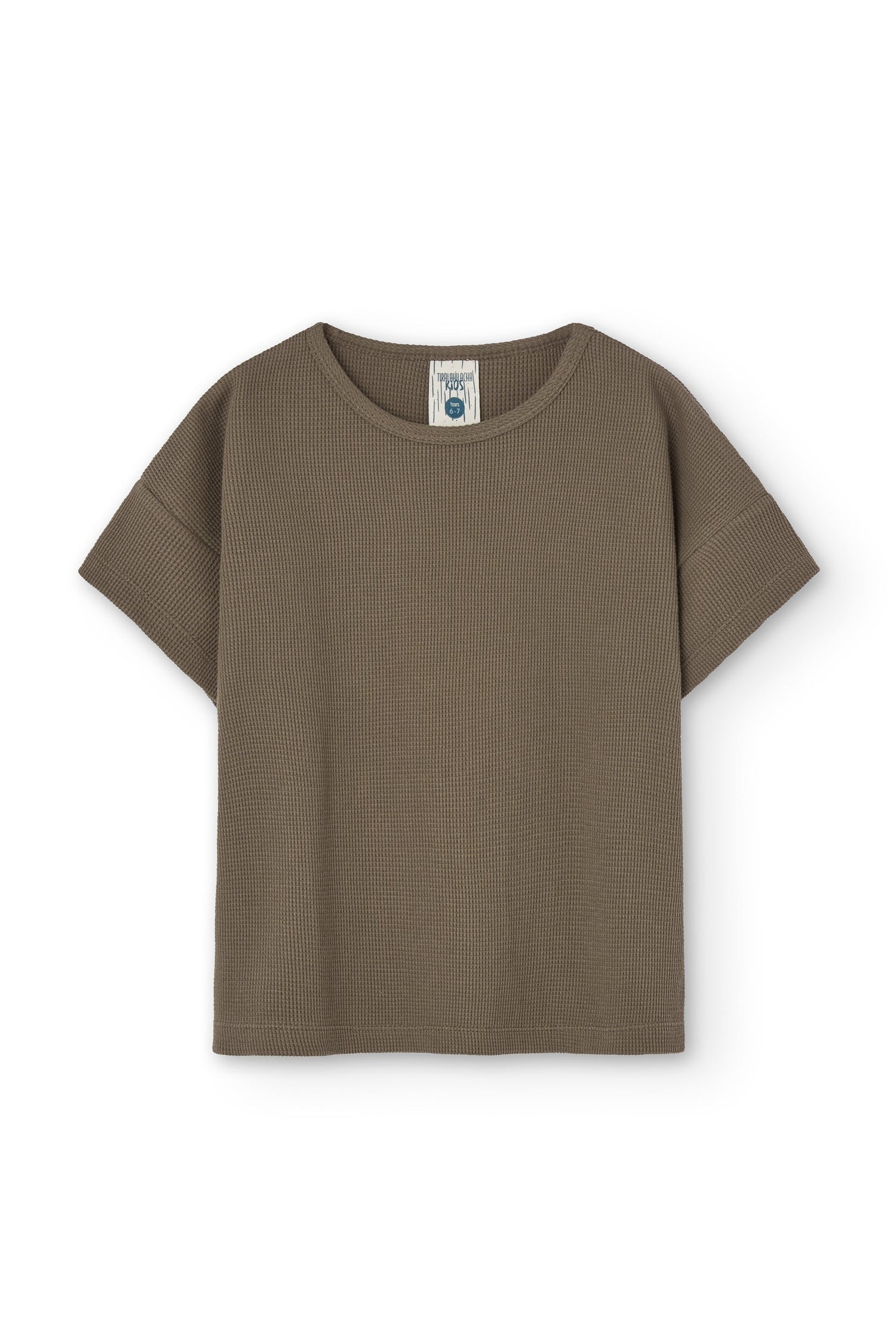 Kids' Haco Waffle Oversized T-Shirt Brown