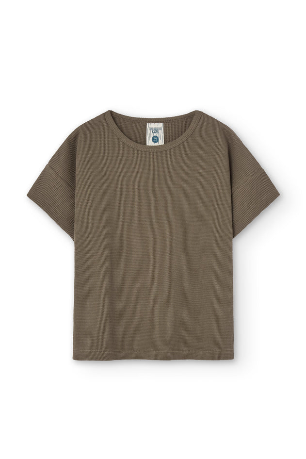 Kids' Haco Waffle Oversized T-Shirt Brown
