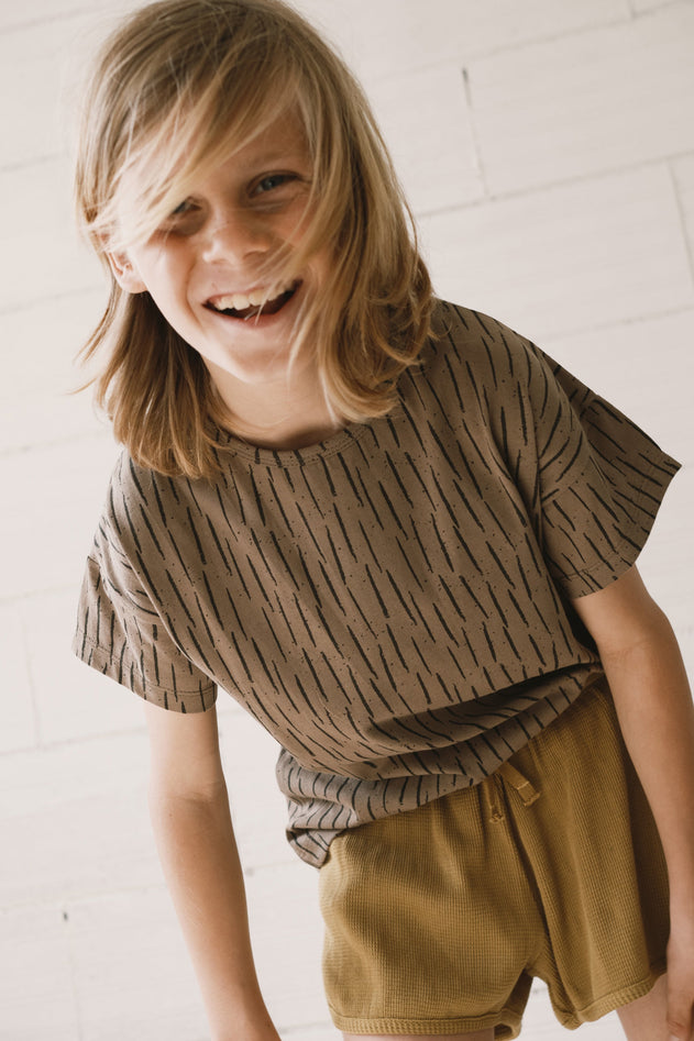 Kid's Haco Oversized T-Shirt Brown Bark