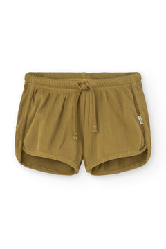 Kid's Huali Waffle Organic Cotton Shorts Mustard