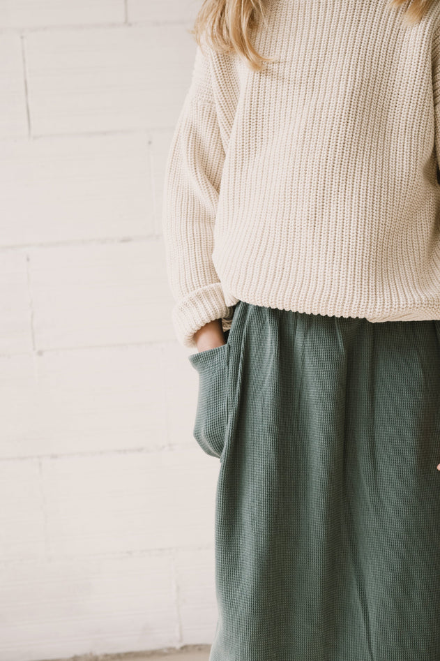 Kids' Hadiya Waffle Midi Skirt Blue