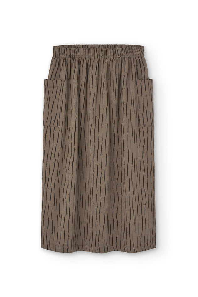 Kid's Hadiya Organic Cotton Midi Skirt Bark Brown