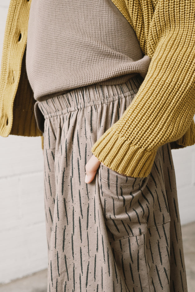 Kid's Hadiya Organic Cotton Midi Skirt Bark Brown