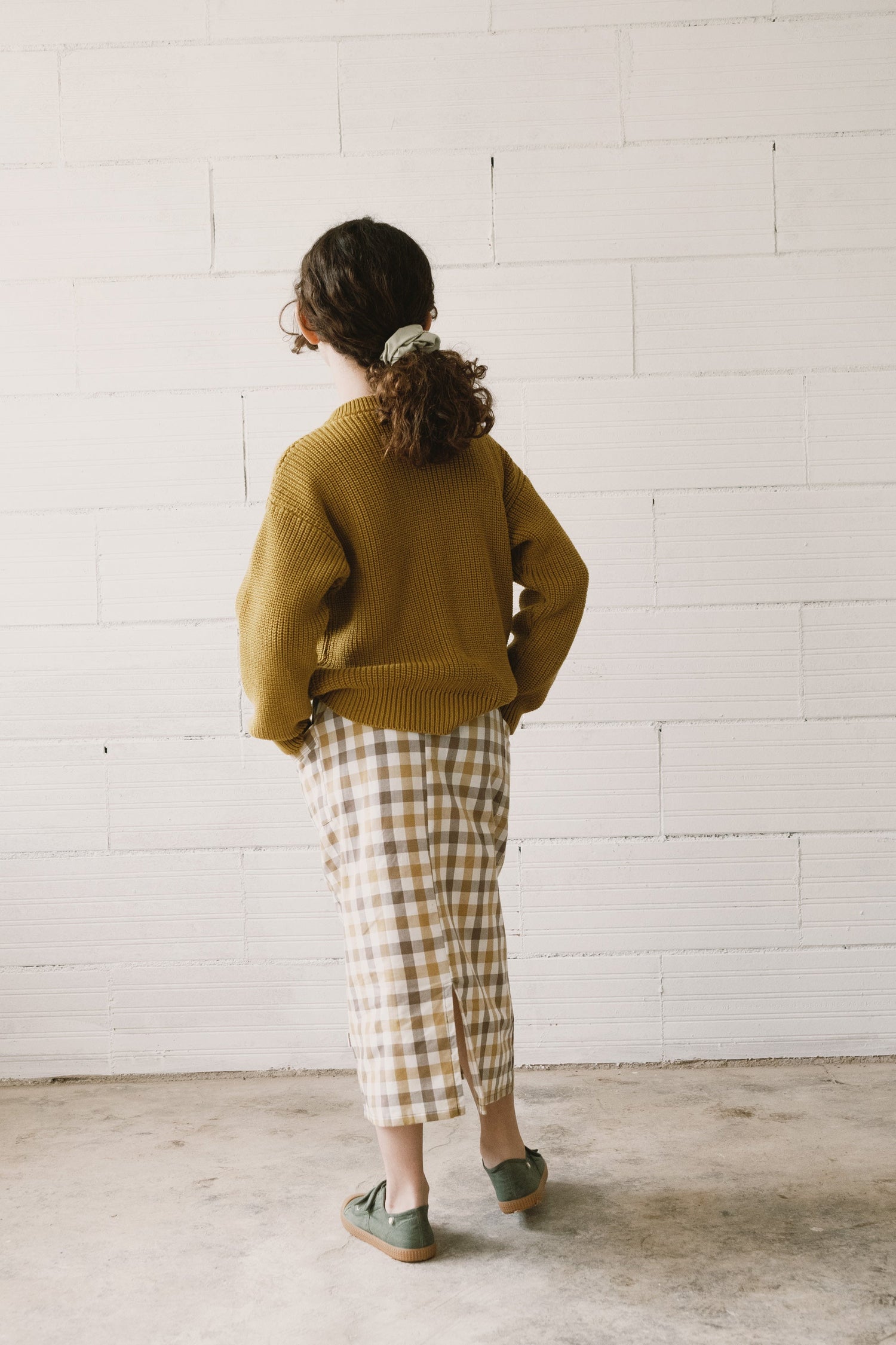 Kids' Hadiya Midi Skirt Yellow Vichy