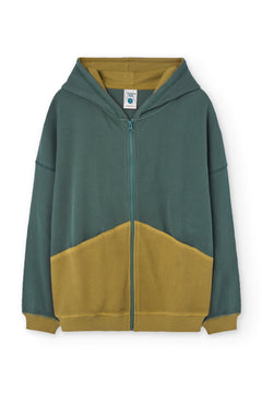 Kid's Helmi Waffle Hoodie Blue/Mustard