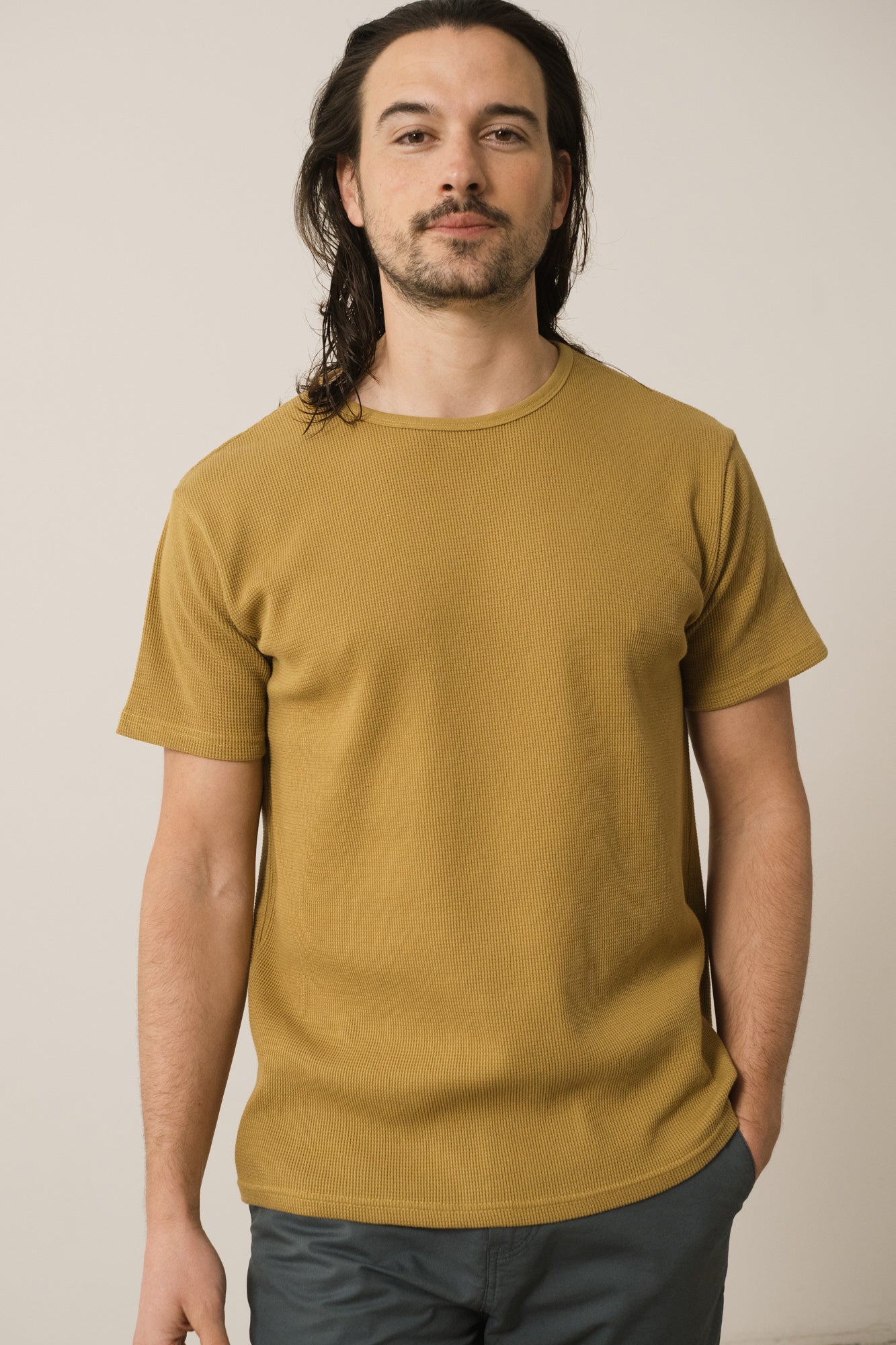 Men's Harmony Waffle T-Shirt Mustard