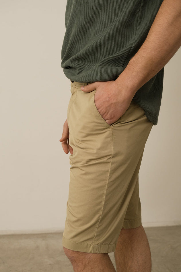 Men's Hans Linen Blend Bermuda Shorts Khaki