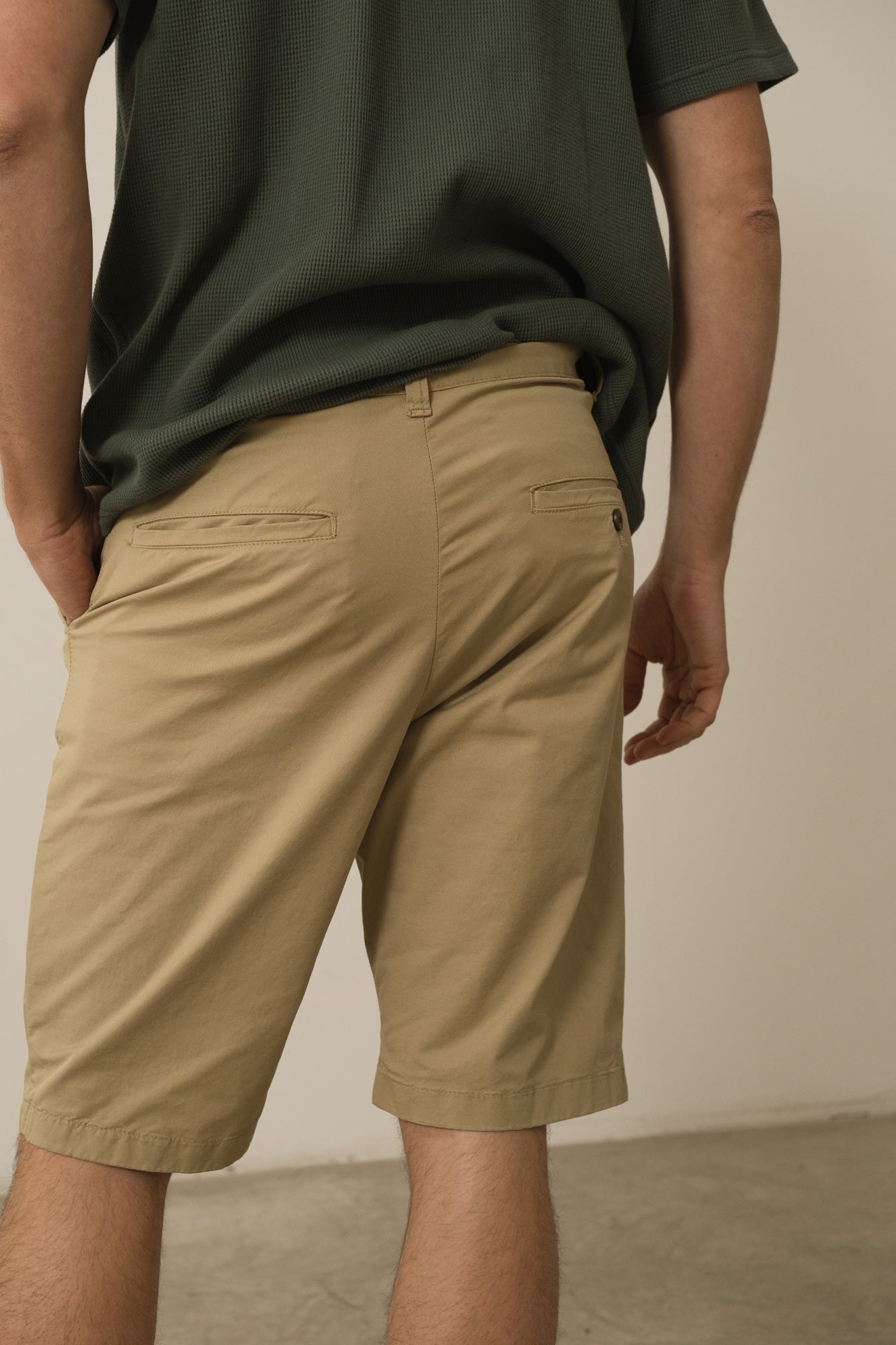 Men's Hans Linen Blend Bermuda Shorts Khaki