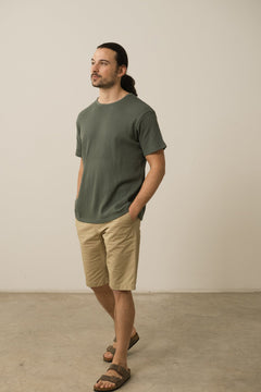 Men's Hans Linen Blend Bermuda Shorts Khaki