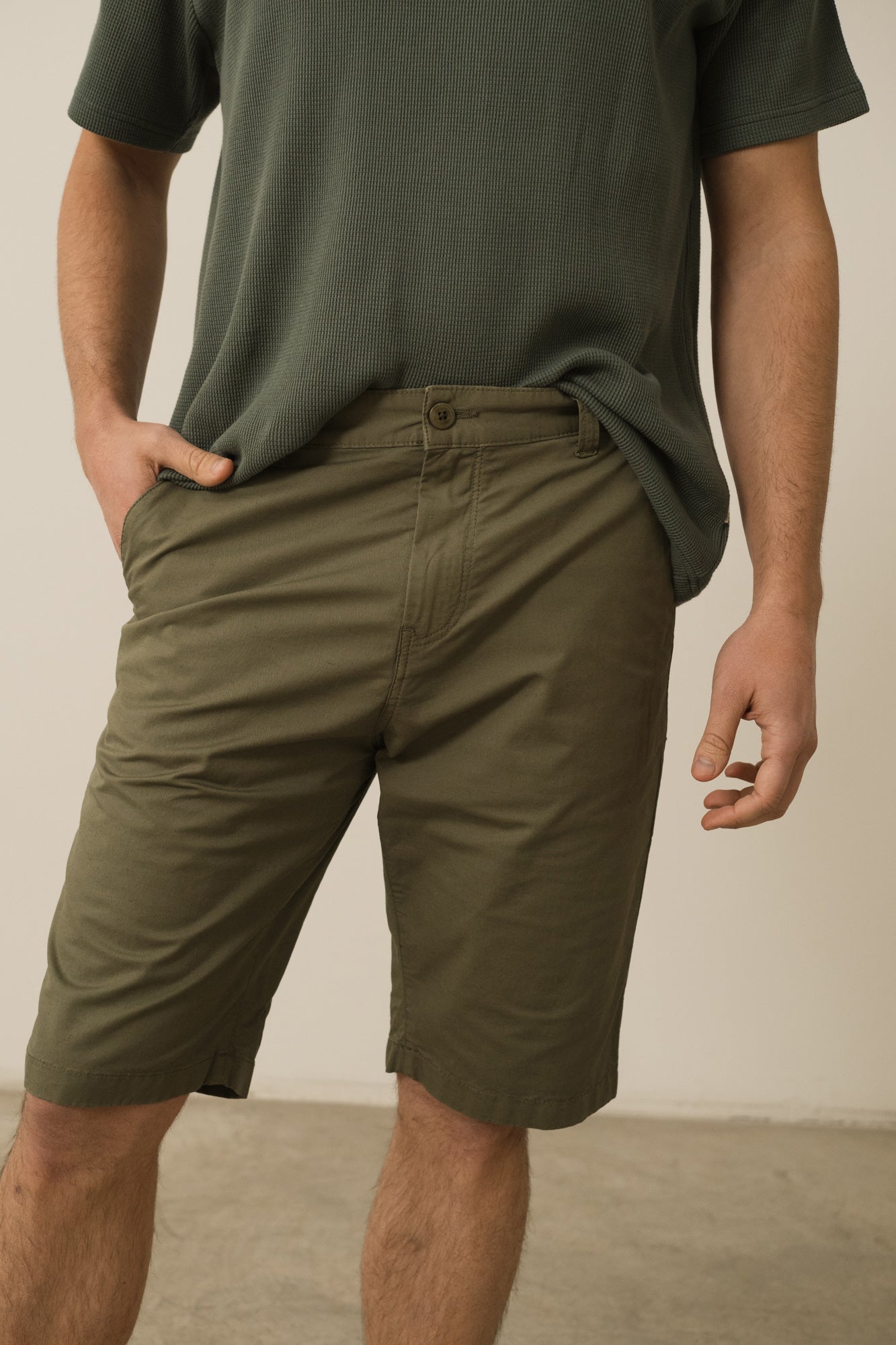 Men's Hans Linen Blend Bermuda Shorts Green