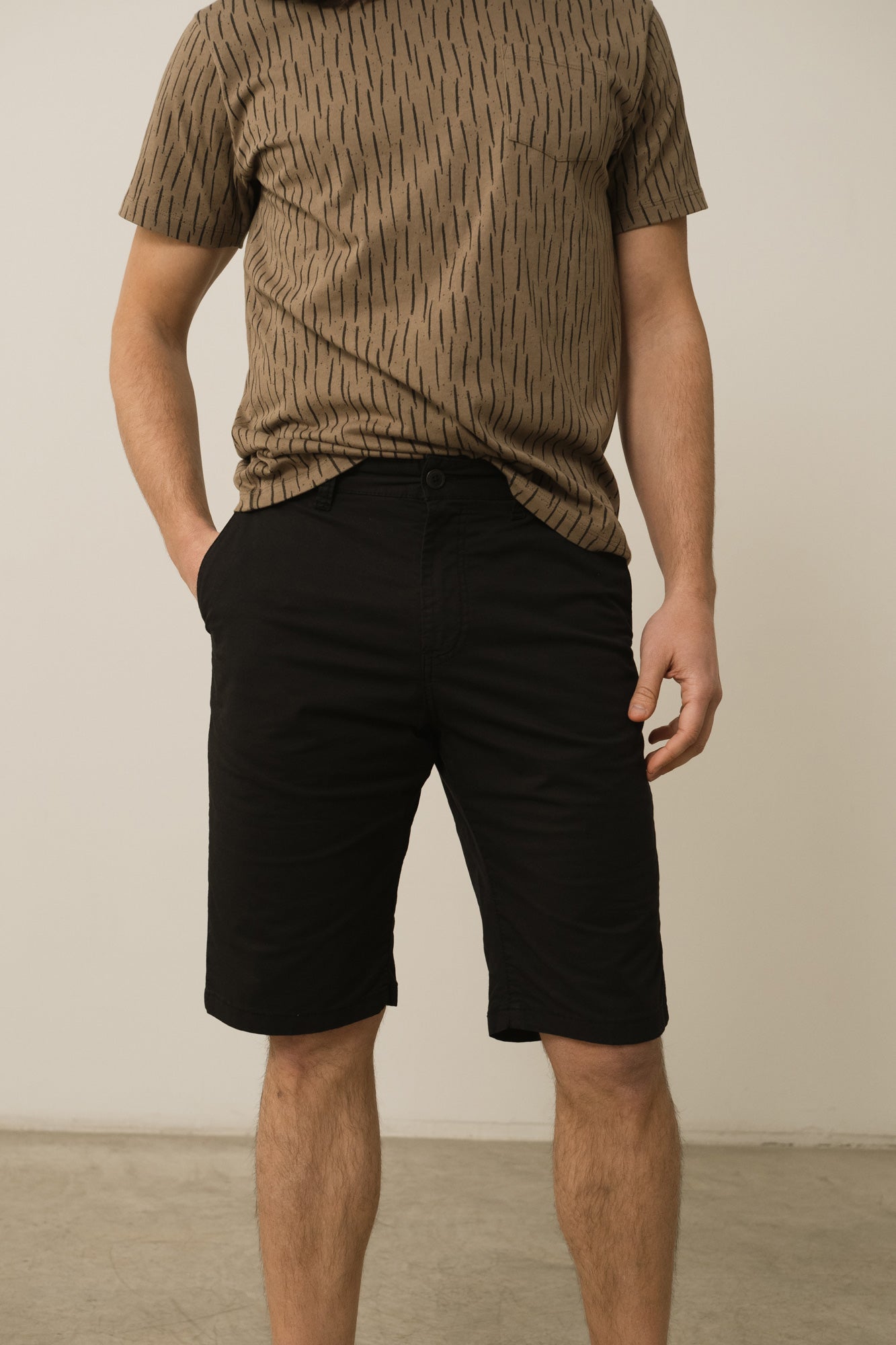 Men's Hans Linen Blend Bermuda Shorts Black