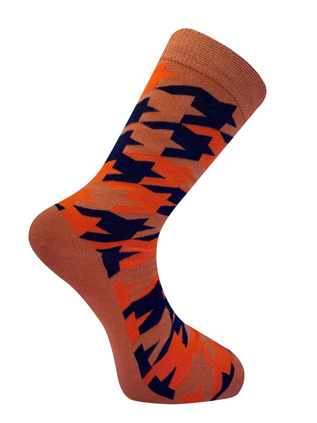 Houndstooth GOTS Organic Cotton Socks Orange