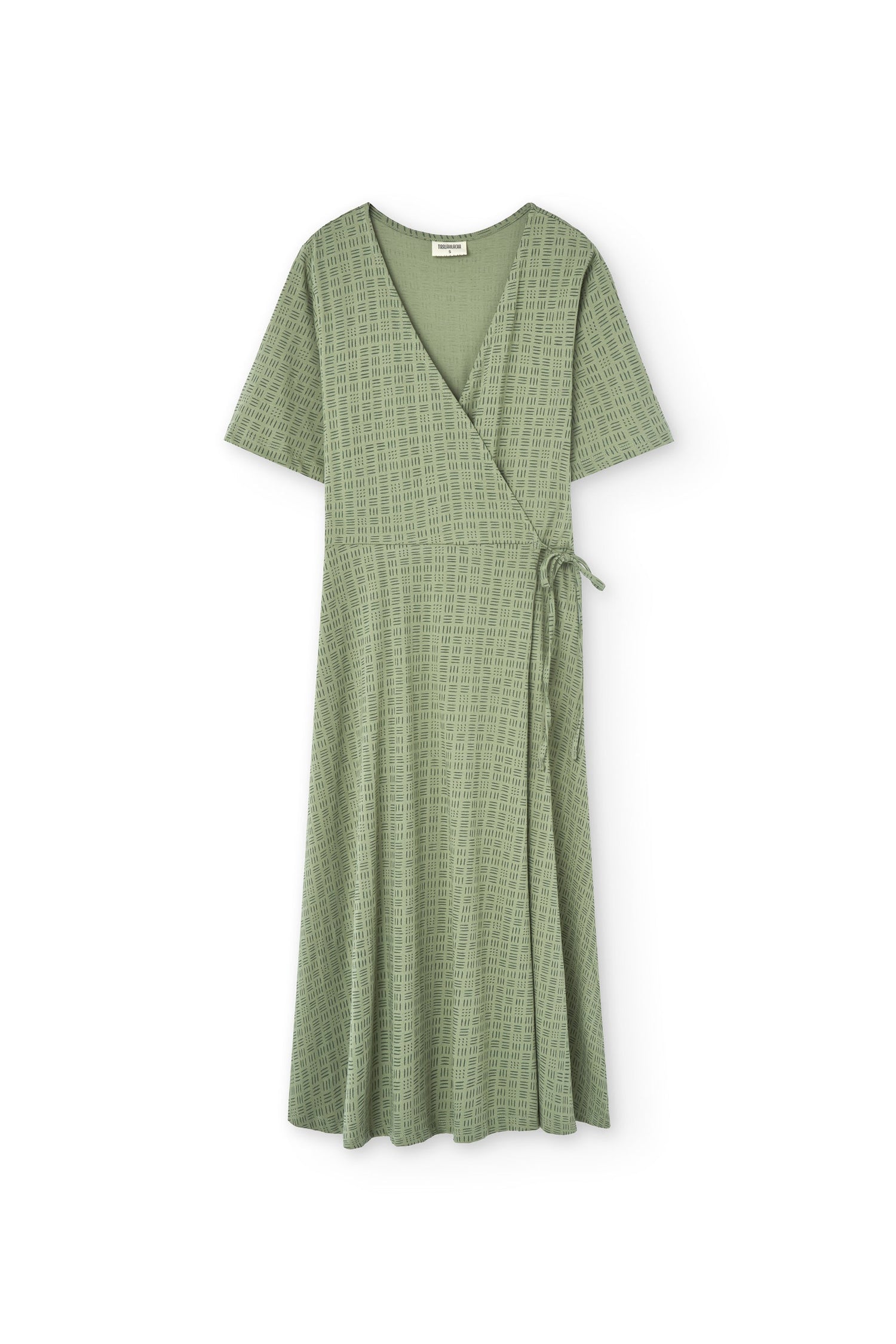 Helen Wrap Dress Green Wicker