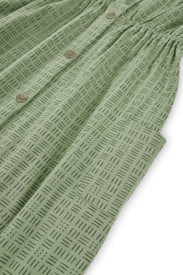 Hiara Midi Dress Green Wicker