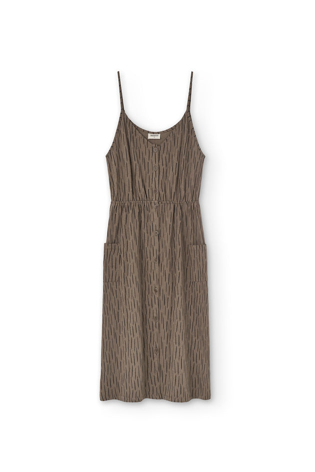 Hiara Midi Dress Brown Bark