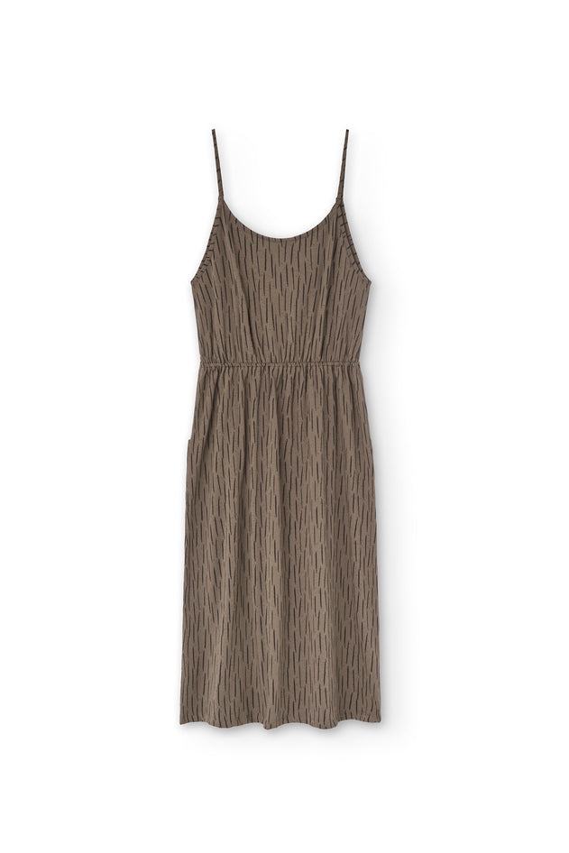 Hiara Midi Dress Brown Bark