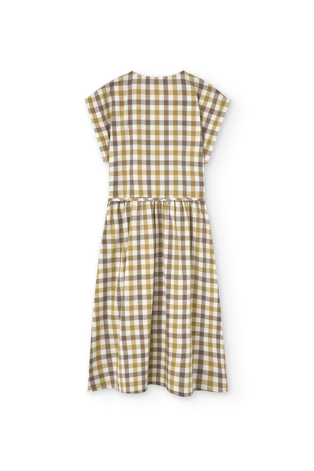 Hira Wrap Midi Dress Vichy