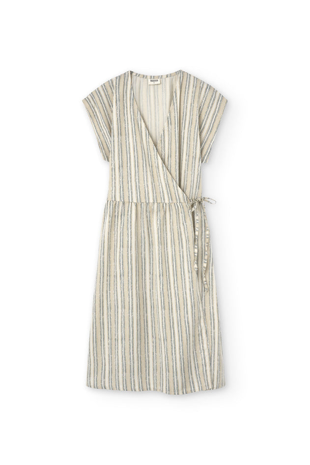 Hira Tencel Wrap Midi Dress Trace Print