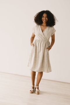 Hira Tencel Wrap Midi Dress Trace Print