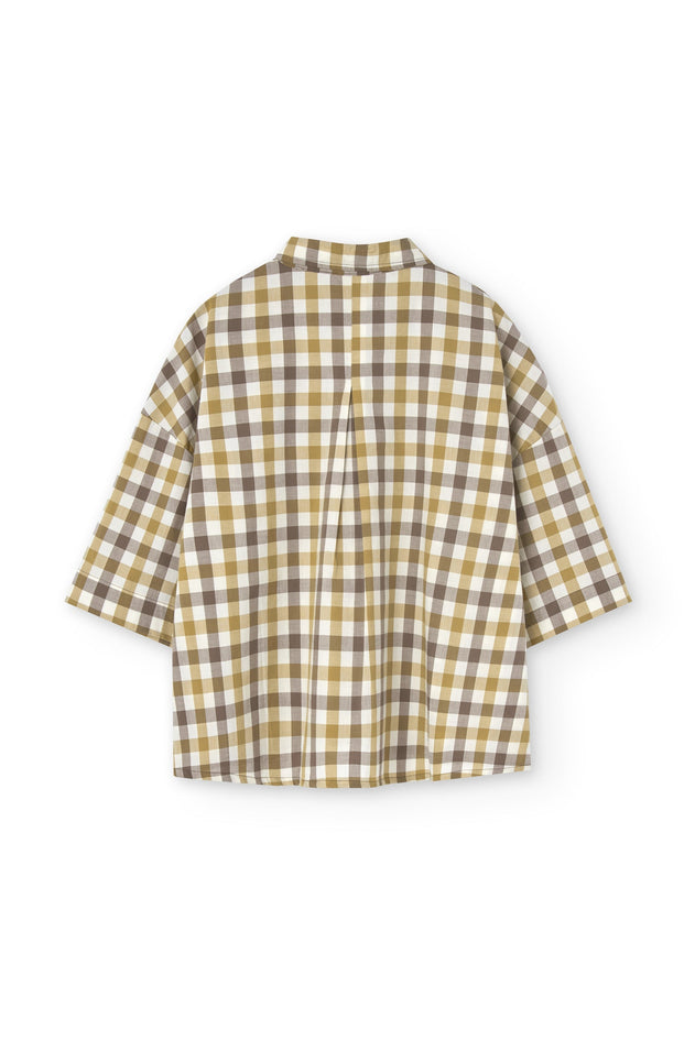 Hallow Oversized Shirt Yellow Vichy