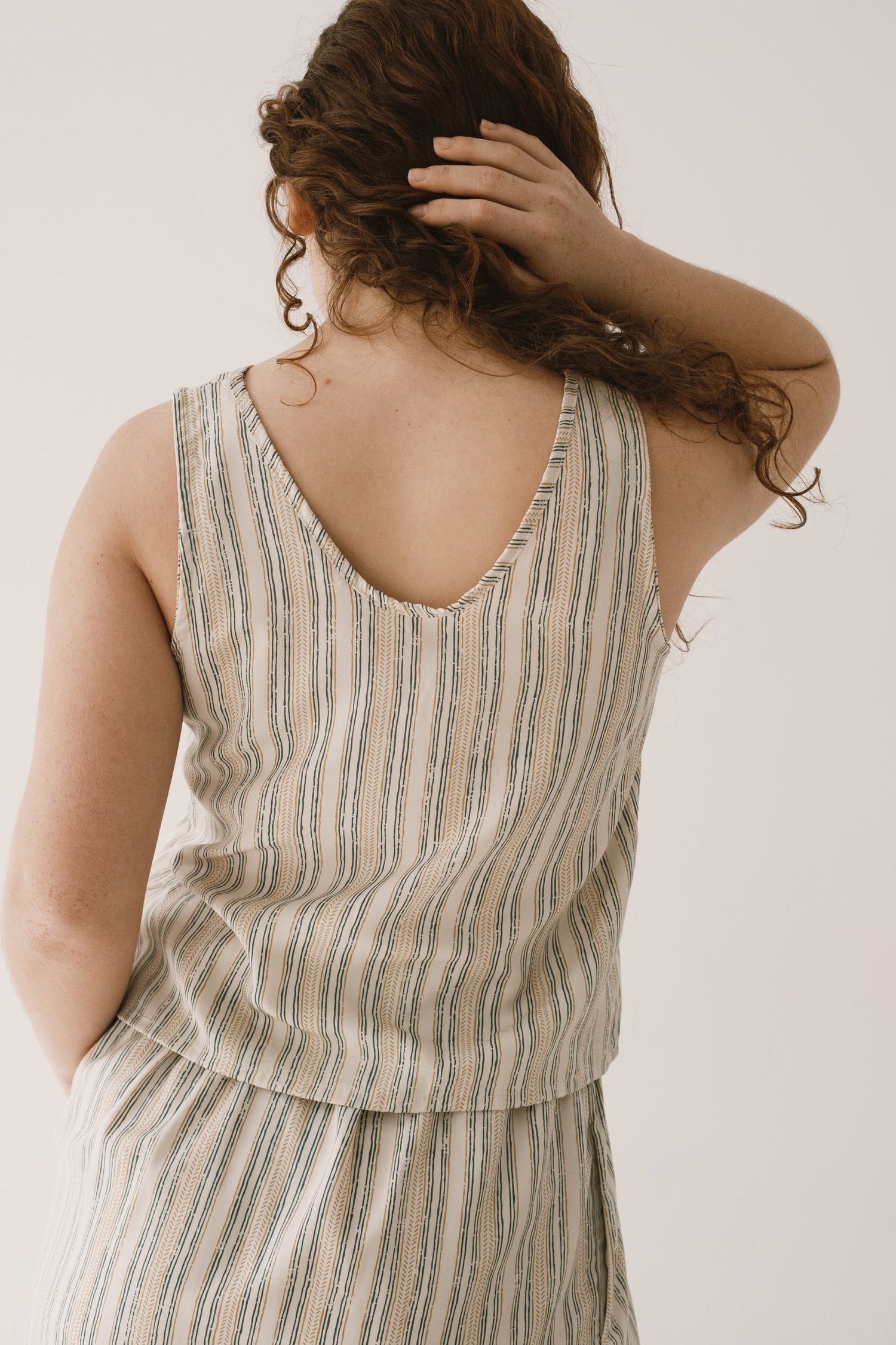 Holly Tencel Strap Top Trace Print