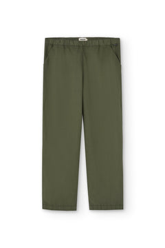 Henna Oversized Linen Blend Pants In Green