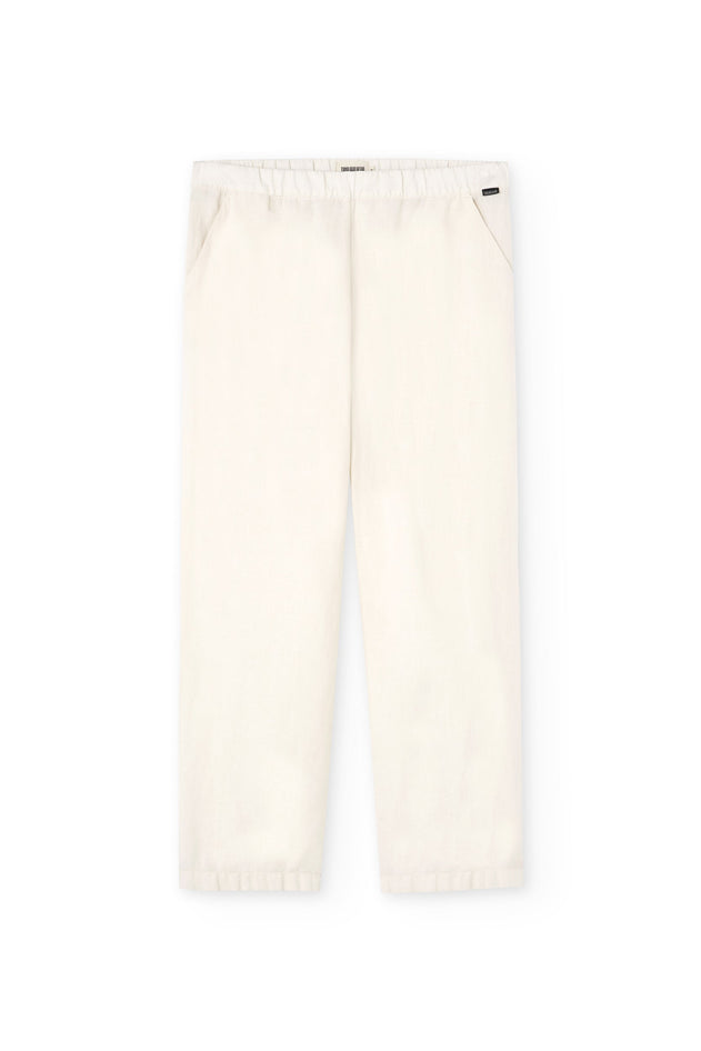 Henna Oversized Linen Blend Pants In White