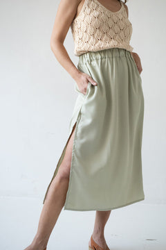 Halia Tencel Midi Skirt Green
