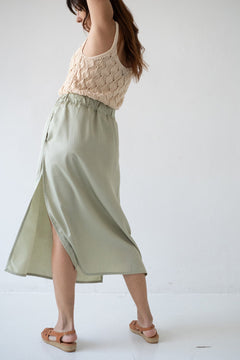 Halia Tencel Midi Skirt Green