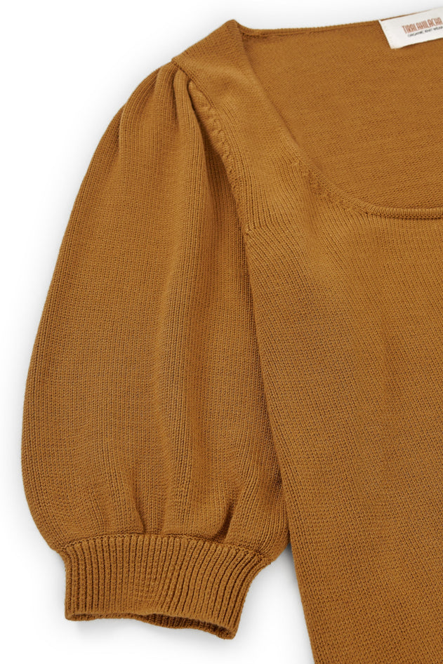 Haya Knitted Tencel Top In Mustard