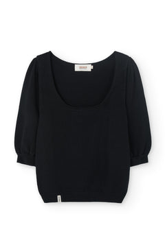 Haya Knitted Tencel Top Black