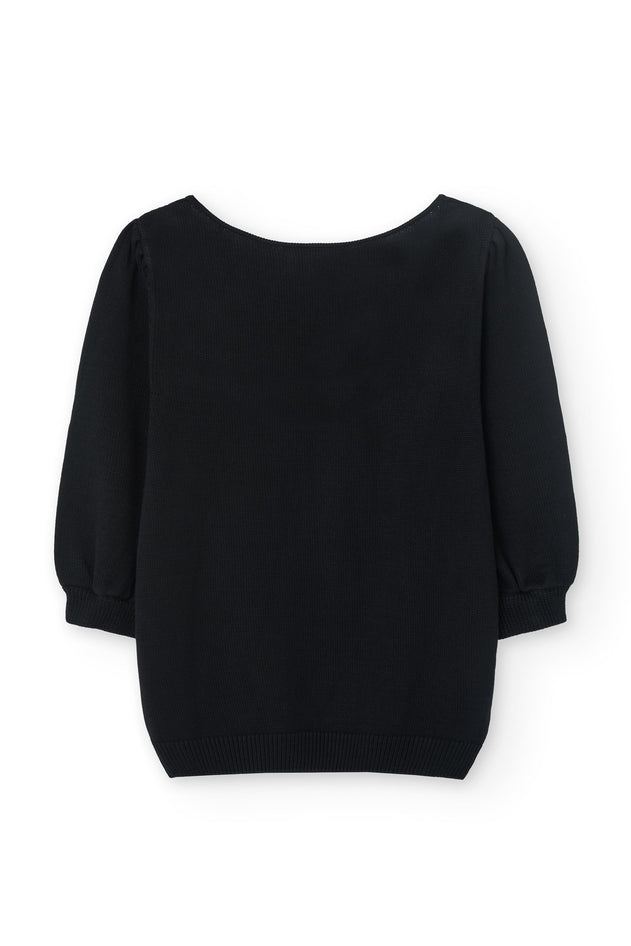 Haya Knitted Tencel Top Black