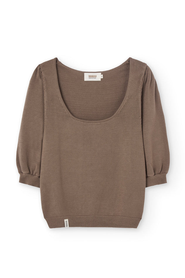 Haya Knitted Tencel Top Brown