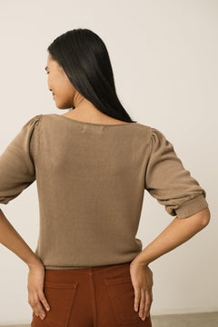 Haya Knitted Tencel Top Brown