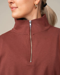 Toive Half-zip Reddish-Brown