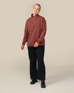 Toive Half-zip Reddish-Brown