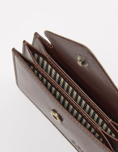 Harmonica Wallet Classic Leather Chocolate Brown