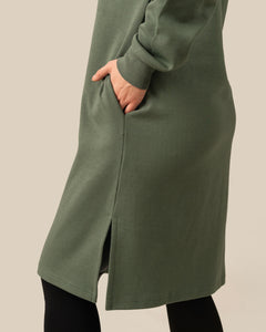 Toive Hoodie Dress Sage Green